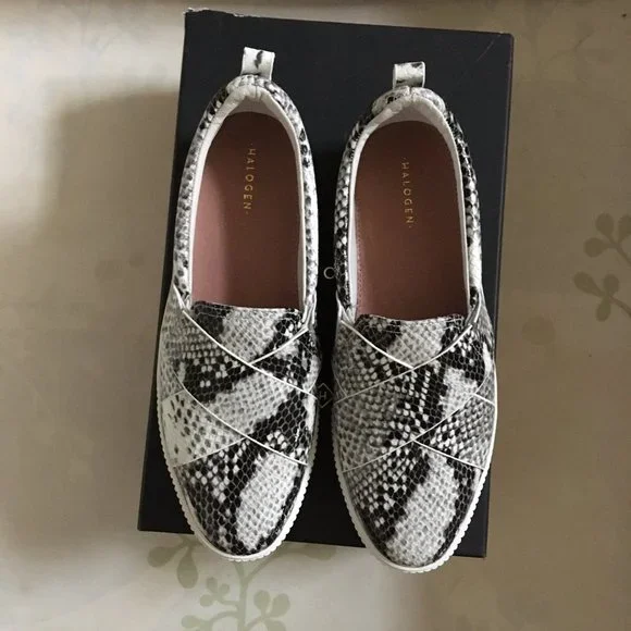 Halogen Blakely Platform Slip-on Sneaker Python Embossed - 7.5 - Picture 1 of 5